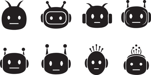 AI Character Vector Set | Artificial Intelligence & Digital Avatar Illustration