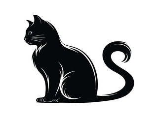 Black and White Cat Silhouette