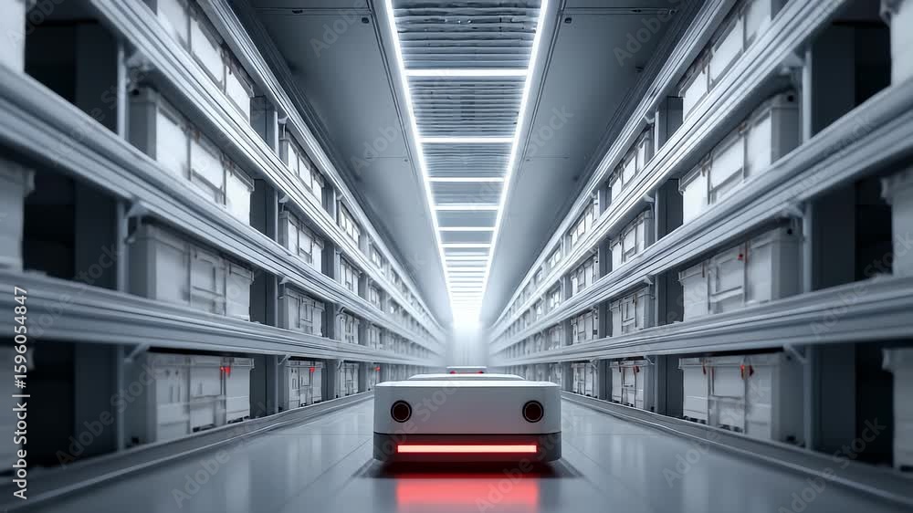 Poster Future Smart Logistics Center Robots Operate Efficiently