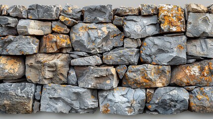 Dry Stack Stone Wall Texture: Rustic Grey & Brown Rock Background for Design Projects