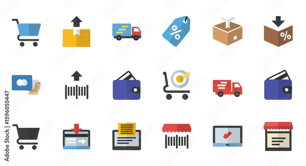 Poster set of icons for web and mobile applications design vector collection