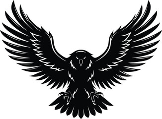 Spread-Wing Eagle Silhouette Illustration
