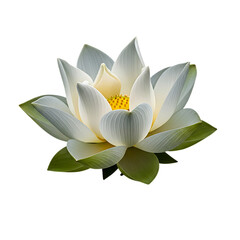 Elegant white lotus flower blooming in darkness