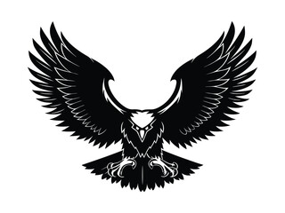 Obraz premium Spread-Wing Eagle Silhouette Illustration