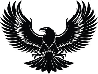 Spread-Wing Eagle Silhouette Illustration