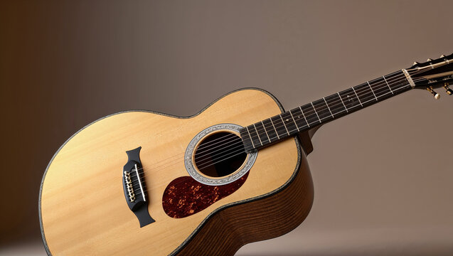 Classic Acoustic Guitar on Neutral Background