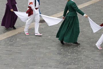 Young dancers in traditional Basque folk costume