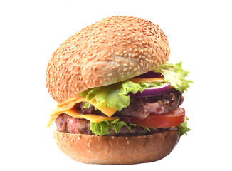 Hamburger isolated on white