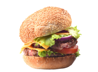 Hamburger isolated on white