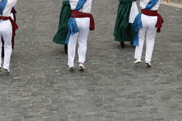 Basque folk dance in the street