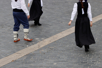 Basque folk dancer during a show