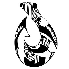 Hawaiian fish hook tattoo design.