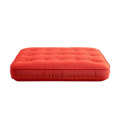 Red quilted mattress, rectangular shape, full view