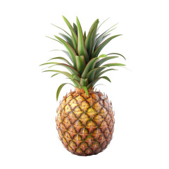 Fototapeta premium Ripe pineapple with vibrant green leaves