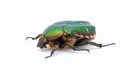 Naklejka premium green bug isolated on white