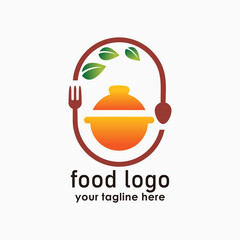 elegant food logo design template, restaurant vintage design vector, food icon design