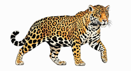 Closeup of Spotted Leopard Head Isolated on White