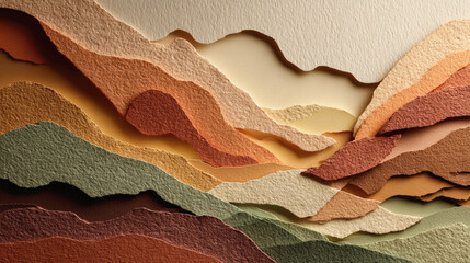 Abstract artistic composition depicting flowing layers of earth in warm organic tones evoking grounded beauty and serene natural movement.