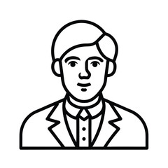 Outline Icon of a Man in a Suit and Tie