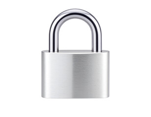 Naklejka premium Flat Yellow Lock Icon with Rounded Corners, Minimalist Vector Style, Top View, Transparent PNG
