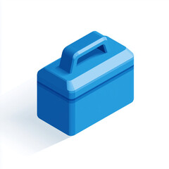 blue plastic box isolated