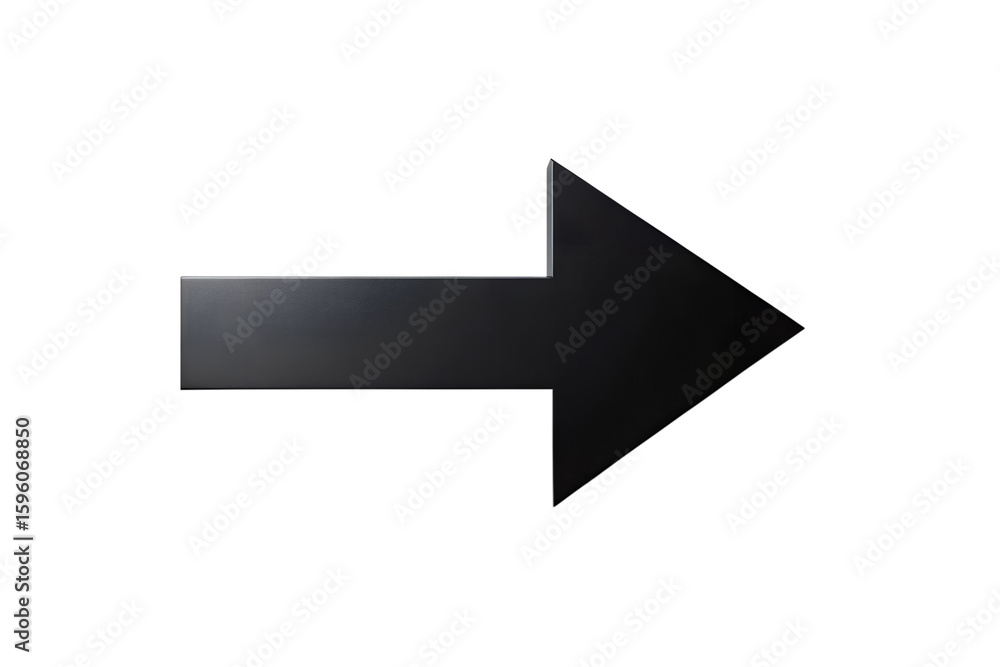 Aufkleber a simple black arrow points to the right, isolated on a transparent background