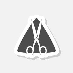 Scissors logo icon sticker isolated on gray background