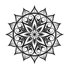 Black Mandala With White Background