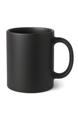 Matte Black Ceramic Mug on Transparent Background