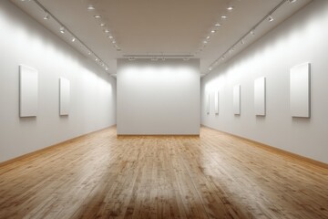 Clean white art gallery wall background with subtle shadowing