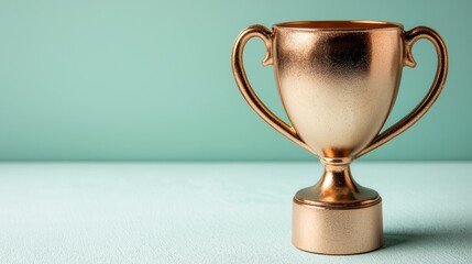 Bronze Trophy on Green Background