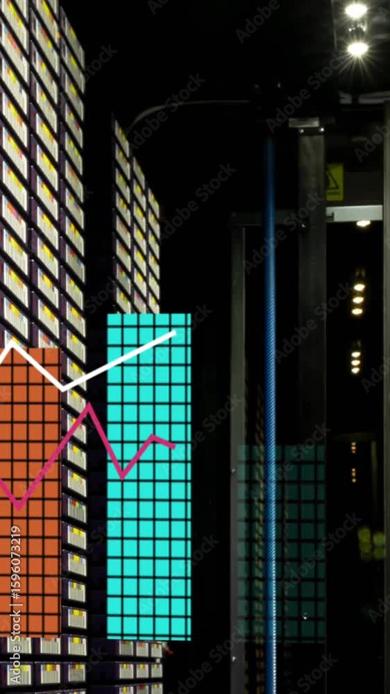 Poster Animation of data processing over computer servers