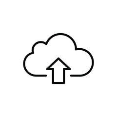 Outline Cloud Upload Icon Vector Illustration Symbol