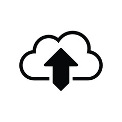 Outline Cloud Upload Icon Vector Illustration Symbol