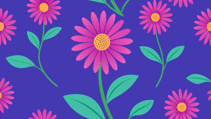 Seamless Wallpaper of Blooming African Daisies