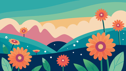 African Daisy Field in Blooming Landscape