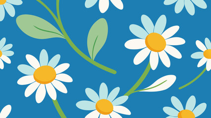 Fototapeta premium Hand Painted Daisy Floral Pattern