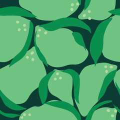 and-drawn seamless pattern of green lemons with rough leaves. Textured and organic design with a rustic sketch style, perfect for fabrics, wrapping paper, wallpaper, and artistic decor.