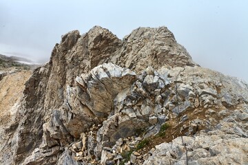 Misty Mountain Landscape Descending Big Chimgan, Uzbekistan