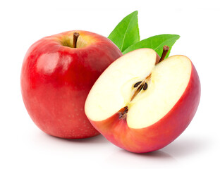 red apples isolated on transparent background.