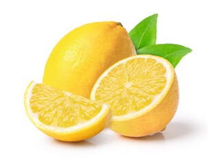 lemon slices isolated on white	