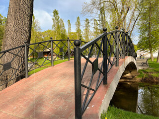 Beautiful summer landscapes in one of the parks in Minsk,
