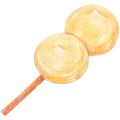 Watercolor Skewered Cheese Tofu for Hotpot or Grilled Street Food