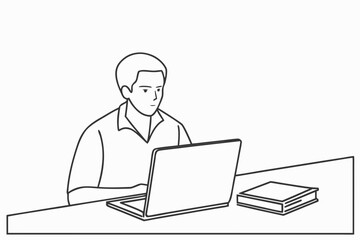 Side-Hustle Workspace Vector Set – Laptop, Notes, and Productivity Icons in Line Art & Silhouette Style