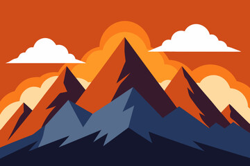 Dramatic Clouds Over Sharp Mountain Peaks at Sunrise