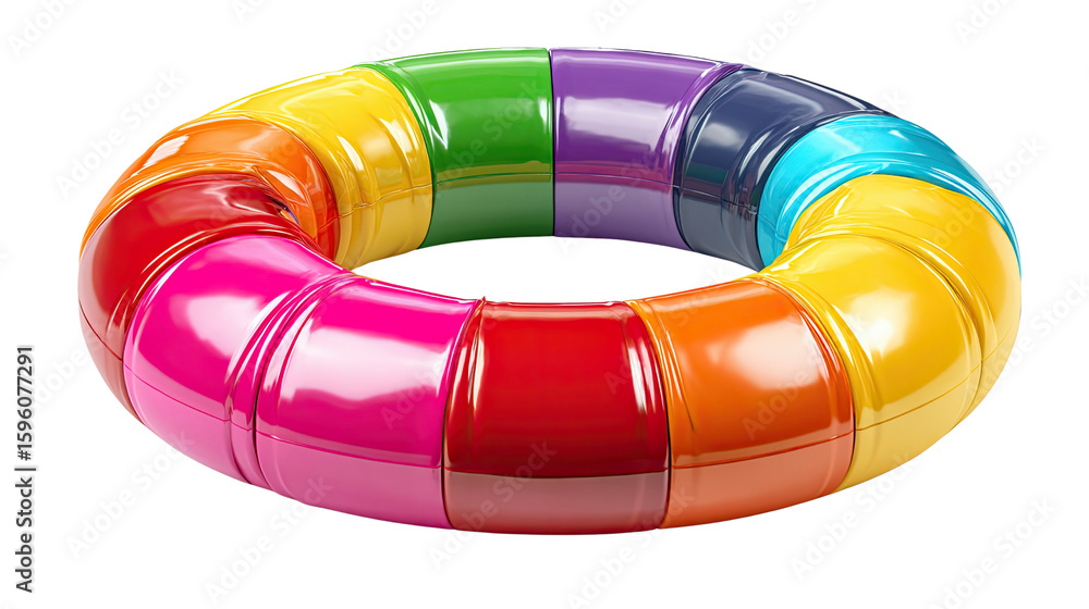 Aufkleber chromatic carousel: an eye-level view captures a captivating circular display of vibrant, rainbow-co