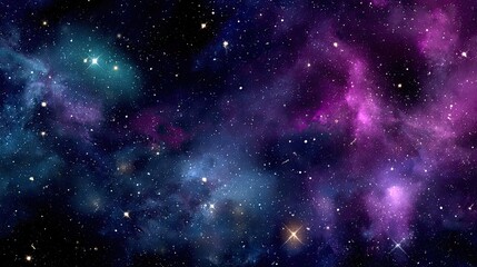 Naklejka premium Vast Colorful Nebulae In Deep Space