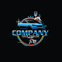 car wash logo - auto detailing - car logo - detailing - automotive - power washing - logo template - vector - illustration