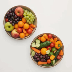 fruit bowl isolated on white