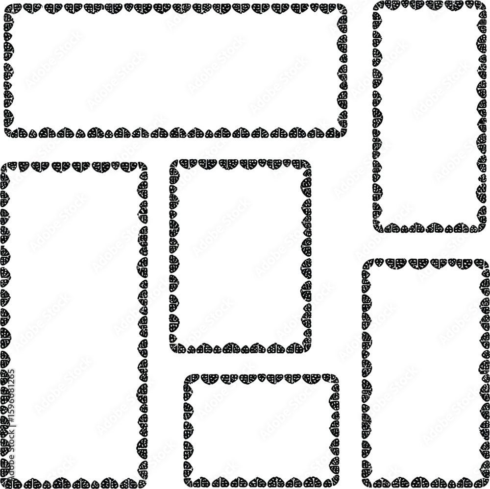Poster collection of decorative frames with abstract shapes for design and decoration use